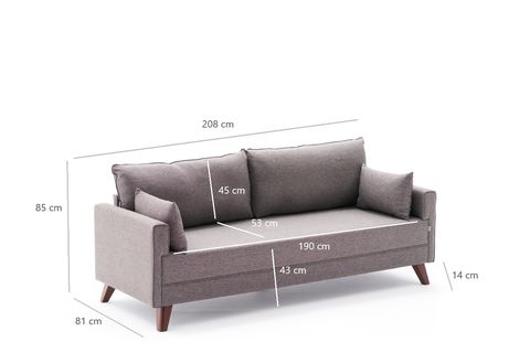 BELLA SOFT ÜÇLÜ KOLTUK, KAHVE