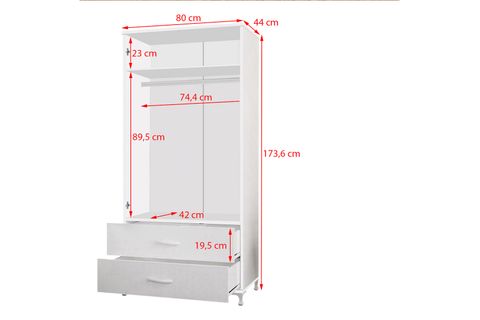ADEN 2 KAPILI 2 ÇEKMECELİ GARDIROP