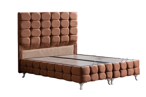 DUKE LUX NEW BAZA BAŞLIK VE DELUXE YATAK SETİ, AÇIK KAHVERENGİ, 90X200