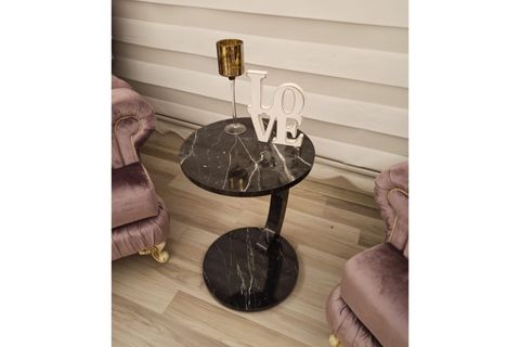 TEKERLEKLİ C SEHPA, SİYAH