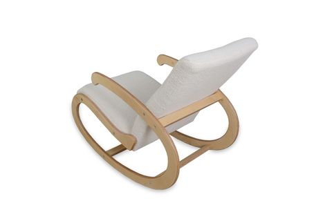 ASEDİA SALVADOR TEDDY SALLANAN SANDALYE, KREM, NATUREL AYAK