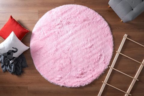MARKAEV TAVŞAN TÜYÜ PEMBE YUVARLAK HALI 70*70
