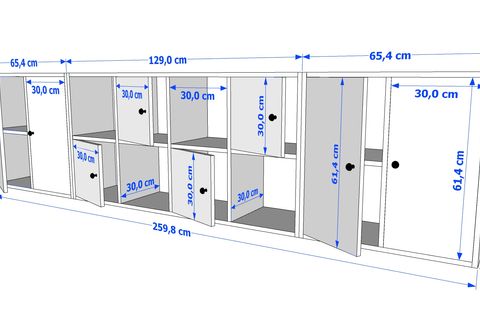 DREAM KONSOL KNS-1234-Ç, 8 KAPAKLI RAFLI, BEYAZ