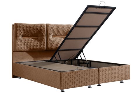 ASTRA BAZA BAŞLIK VE REAL PEDLİ YATAK SETİ, KAHVERENGİ, 150X200
