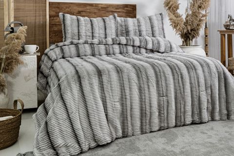 JENNY ÇİFT KİŞİLİK COMFORTER YATAK ÖRTÜSÜ SETİ, GRİ