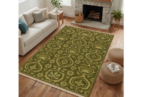 HAKİ SARMAŞIK VİNTAGE DOKUMA TABAN HALI, 399 YNG, 60X120 CM