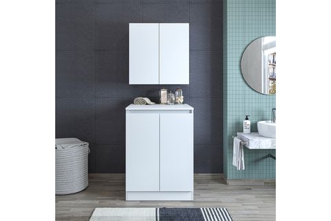 ROOMART CD1 ÇAMAŞIR MAKİNESİ DOLAP TAKIMI, ÜST DOLAPLI, MAT BEYAZ