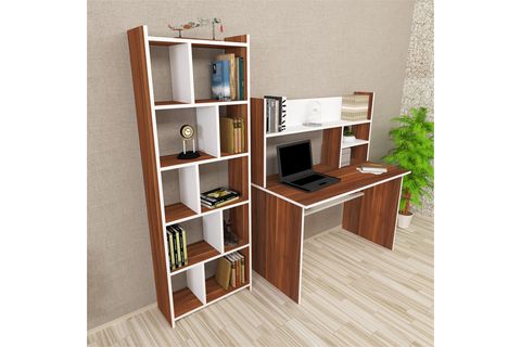 KALENDER DEKOR DECKER SNOW BİLGİSAYAR VE ÇALIŞMA MASASI TAKIMI, BEYAZ, 120 CM, DCS03