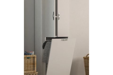VİNDA LİLYUM KİRLİ ÇAMAŞIR SEPETLİ DOLAP, 2 KAPAKLI, BEYAZ