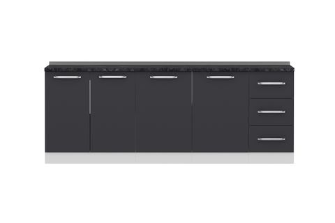 MİNAR 220 CM MUTFAK DOLABI BEYAZ ANTRASİT 220-A2-ALT MODÜL