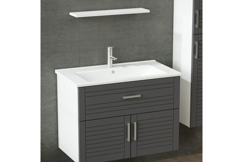 VERA BANYO DOLABI AS2K1Ç105, BEYAZ ANTRASİT, 100CM