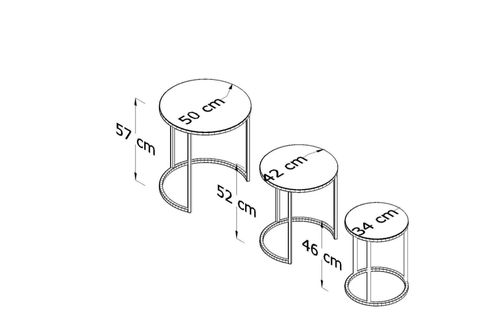 TUBİHOME MDF TABLA ZİGON SEHPA, GÜMÜŞ BEYAZ