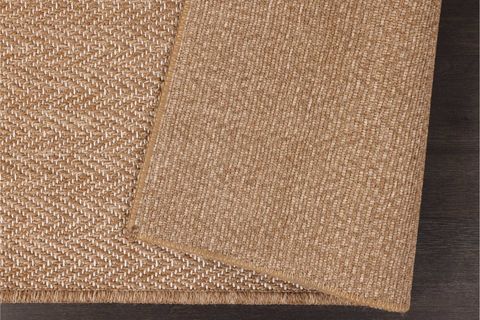 PERA HALI KAHVE VE BEYAZ KÜÇÜK ZİKZAK SİSAL TARZI HALI FM03W 160X210 CM
