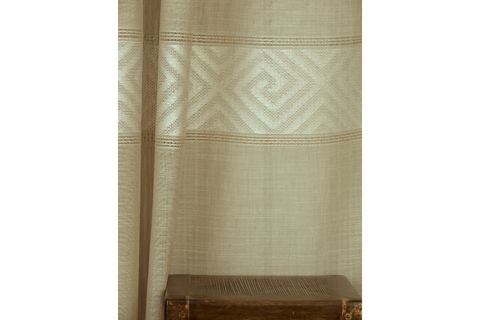 MASSARELLİ VRC DESEN KETEN ORTA SIK PİLE TÜL PERDE, BEJ RENGİ, 400X260