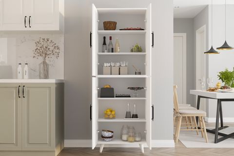 EREN ÇOK AMAÇLI DOLAP, MAT BEYAZ, 6 RAFLI