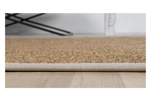 ÇİFT BORDÜRLÜ HASIR DOKULU SİSAL SALON MAKİNE HALISI, KAHVE, 100X500, 665, KREM BEJ