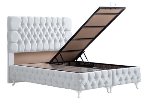 ROMA BAZA BAŞLIK VE REAL PEDLİ YATAK SETİ, BEYAZ, 90X200