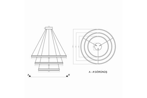SAMSUNG LED ALT ÜST IŞIKLI ÇEMBER SARKIT LED AVİZE