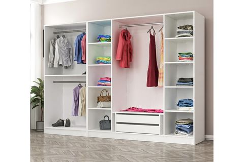 KALE ALTI KAPAKLI AYNALI İKİ ÇEKMECELİ ZİNCİR DOLAP BEYAZ