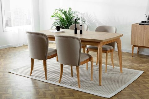 NOVİR SANDALYE, NATUREL, KUMAŞ DEĞİŞİMSİZ