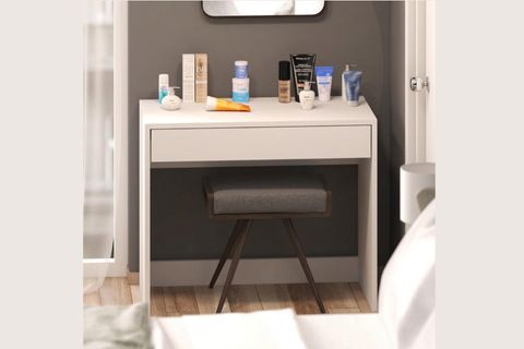 ARYA NOVELLA BÖLMELİ ORGANİZER ÇEKMECELİ MAKYAJ MASASI, BEYAZ