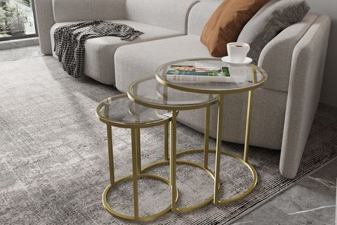 DEKOPORT MİLAS ZİGON SEHPA, GOLD ŞEFFAF