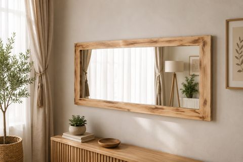 DFN WOOD DEKORATİF DUVAR AYNASI, 120X50