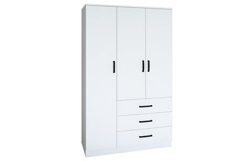 MİDOSER EASY 3 KAPILI 3 ÇEKMECELİ ELBİSE DOLABI-GARDIROP BEYAZ