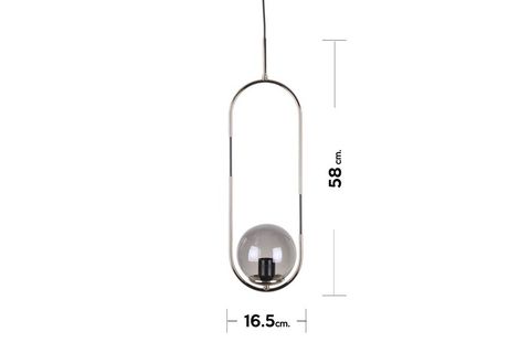 BUBBLE LAMP GÜMÜŞ RENK KAPLAMALI FÜME CAMLI SARKIT