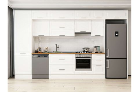 ALVİNKA 385X240 CM KLASİK MEBRAN MUTFAK DOLABI, MBB E80B60S45 1 MEBRAN BEYAZ SUNTALAM