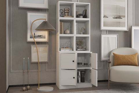 LEKSA 4 KAPAKLI RAFLI KİTAPLIK 65 CM BEYAZ KTP-1284-Ç