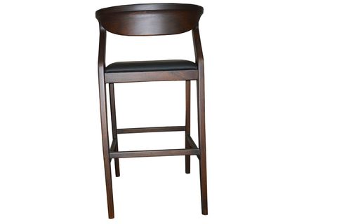 ÇAĞDAŞ AHŞAP BAR TABURESİ, SUNİ DERİ