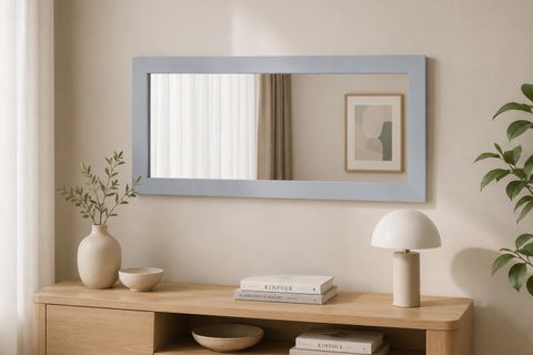 DFN WOOD DEKORATİF DUVAR BOY AYNASI, GRİ, 120X50