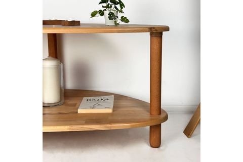 SOREN MASİF AHŞAP İKİ RAFLI MODERN SEHPA