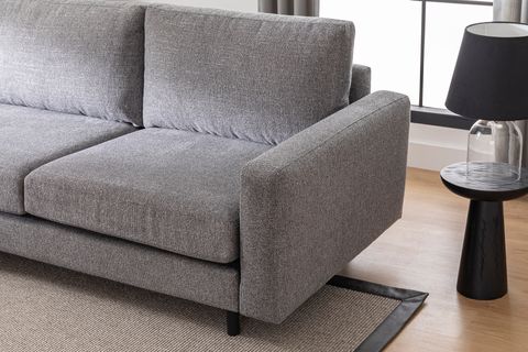 MERLİN MİNİ KÖŞE KOLTUK, SİYAH METAL AYAK, İNCE KOL, ŞÖNİL KUMAŞ, ANTRASİT
