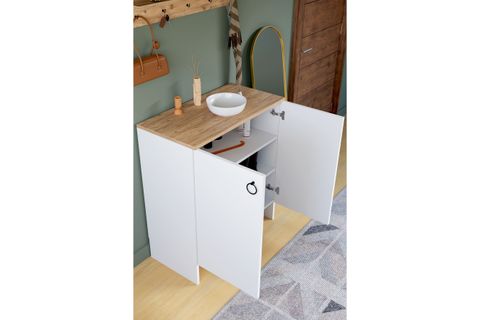 KABİ İKİ KAPAKLI ÇOK AMAÇLI DOLAP, BEYAZ