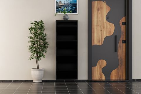 LİNEA METAL AYAKKABILIK, SİYAH, 4 KAPAKLI