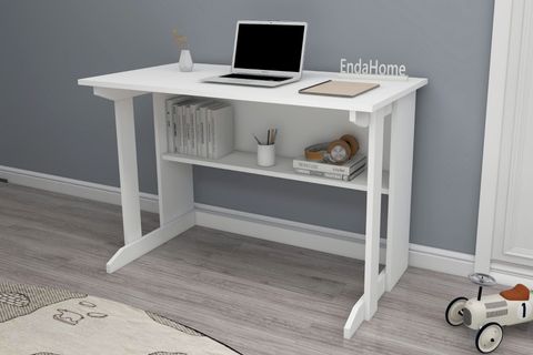 PİLLAR GENİŞ ÇALIŞMA MASASI, BEYAZ, 100X56 CM