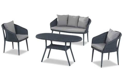 POLY RATTAN ÇAY SETİ, ANTRASİT