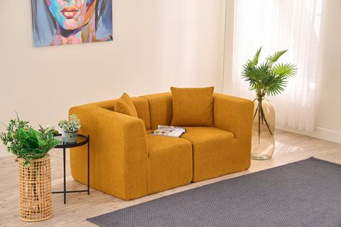 RAKS SERİSİ MODULER FULL SÜNGER İKİLİ KANEPE, TURUNCU