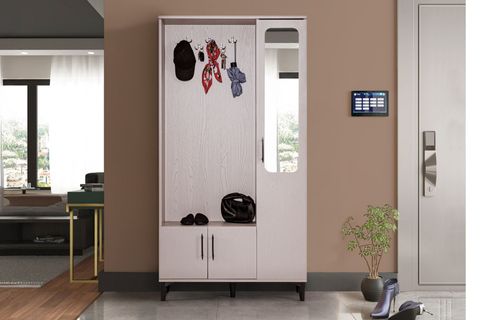 BLESK ASKILIKLI PORTMANTO VESTİYER, KREM