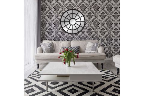 DFN WOOD SİYAH PENCERE YUVARLAK DUVAR AYNASI, 70X70