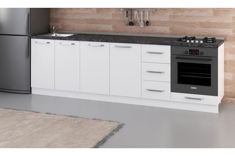 MİNAR 270 CM MUTFAK DOLABI BEYAZ 270-B6-ALT MODÜL