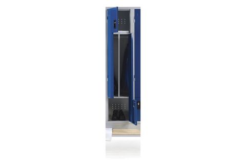 ZEYS SOYUNMA VE MALZEME DOLABI, 2 KAPAK, GRİ MAVİ