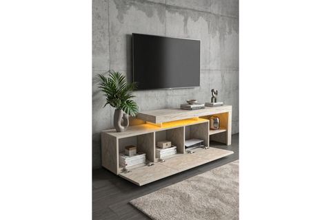 LUMA LED IŞIKLI TV ÜNİTESİ, KREM, 160 CM