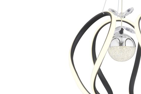 LEROY TEKLİ 3 RENKLİ LED AVİZE, SİYAH KROM