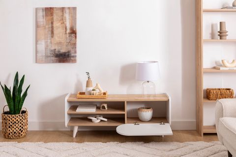 MİNDY TV SEHPASI, SAFİR MEŞE BEYAZ, 120 CM