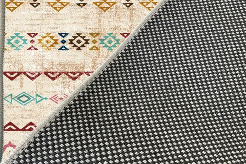 KIVIRCIK HALI YIKANABİLİR PAMUK DOKUMA TABAN YUVARLAK SAÇAKLI KİLİM 150X150 DAİRE İS-707