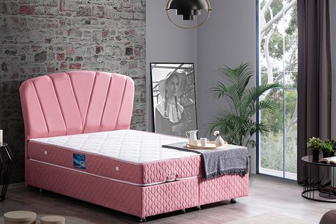 line new baza baslik ve orthosoft ortopedik yatak seti pembe 180x200 fiyati vivense