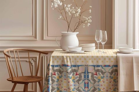 ÇAĞDAŞ AFRİKA PAMUK MASA ÖRTÜSÜ, 150X150 CM